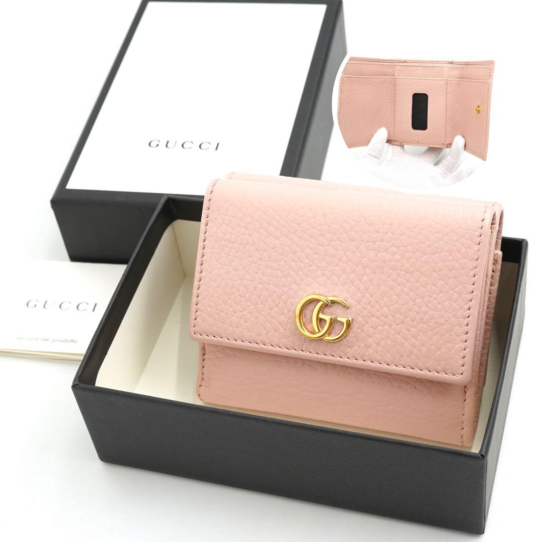 ✨未使用展示品・箱付き✨　GUCCI ミニ財布　マーモント　三つ折り　GG