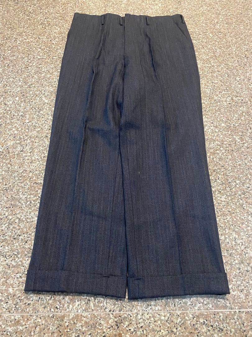 60s vintage 【ウール　ワイドスラックス　ストライプ　極太　高級】