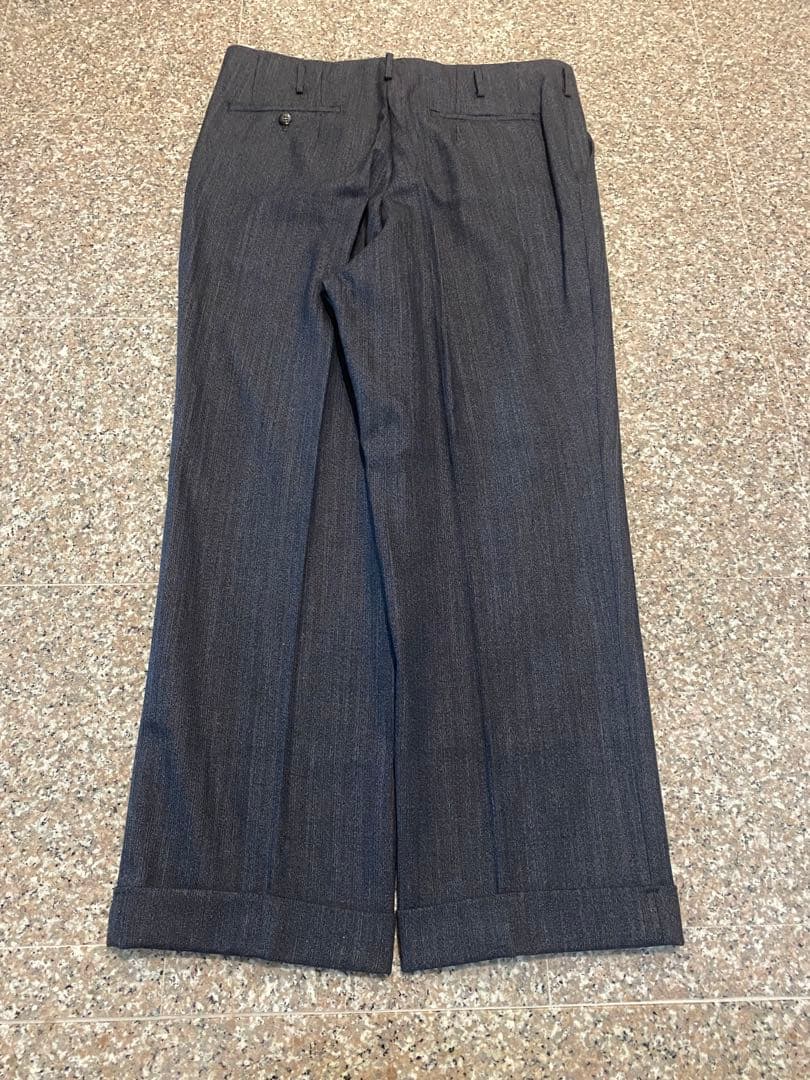 60s vintage 【ウール　ワイドスラックス　ストライプ　極太　高級】