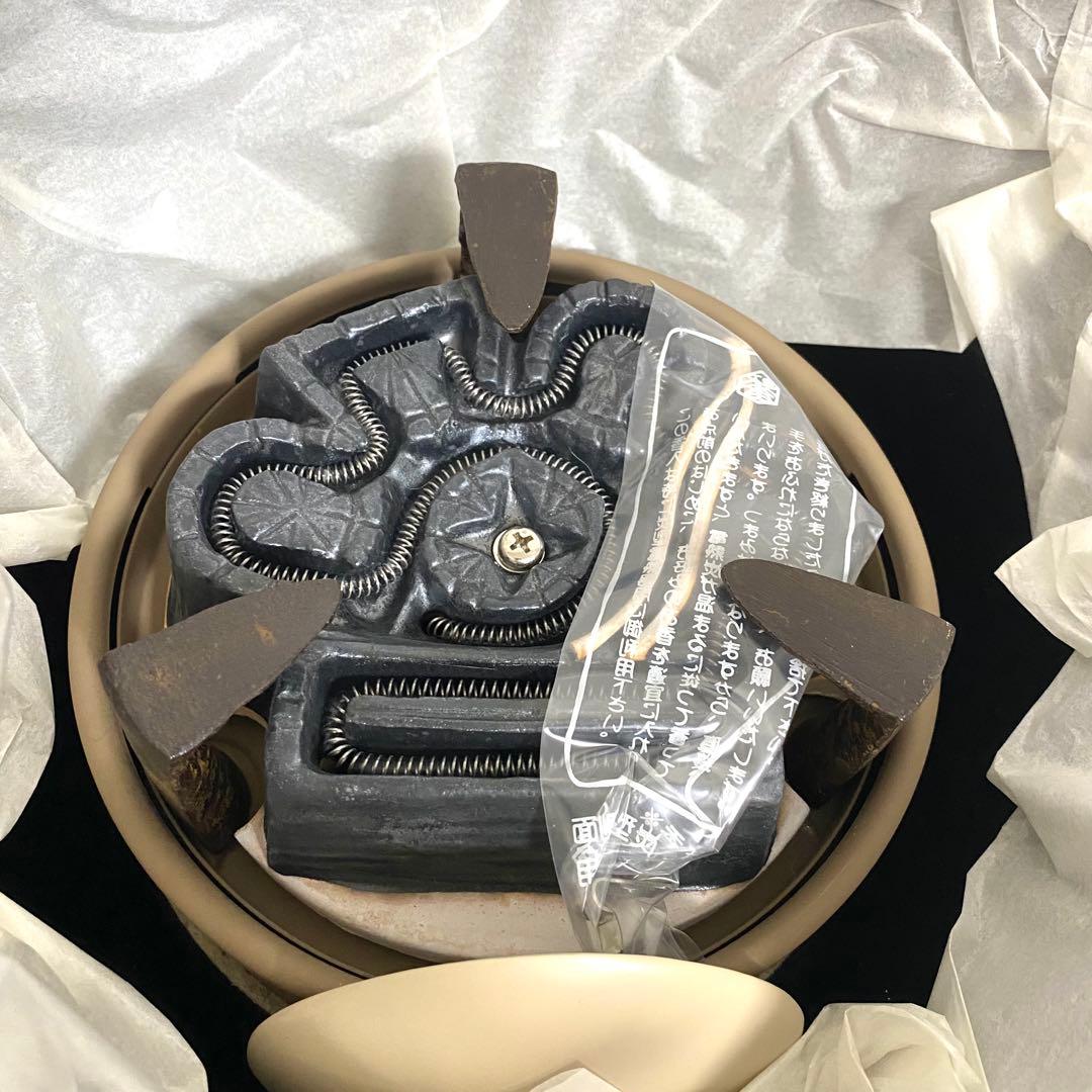 【新品末使用】茶道具 風炉型電熱器 F406 真塗 紅鉢型 B 野々田株式会社