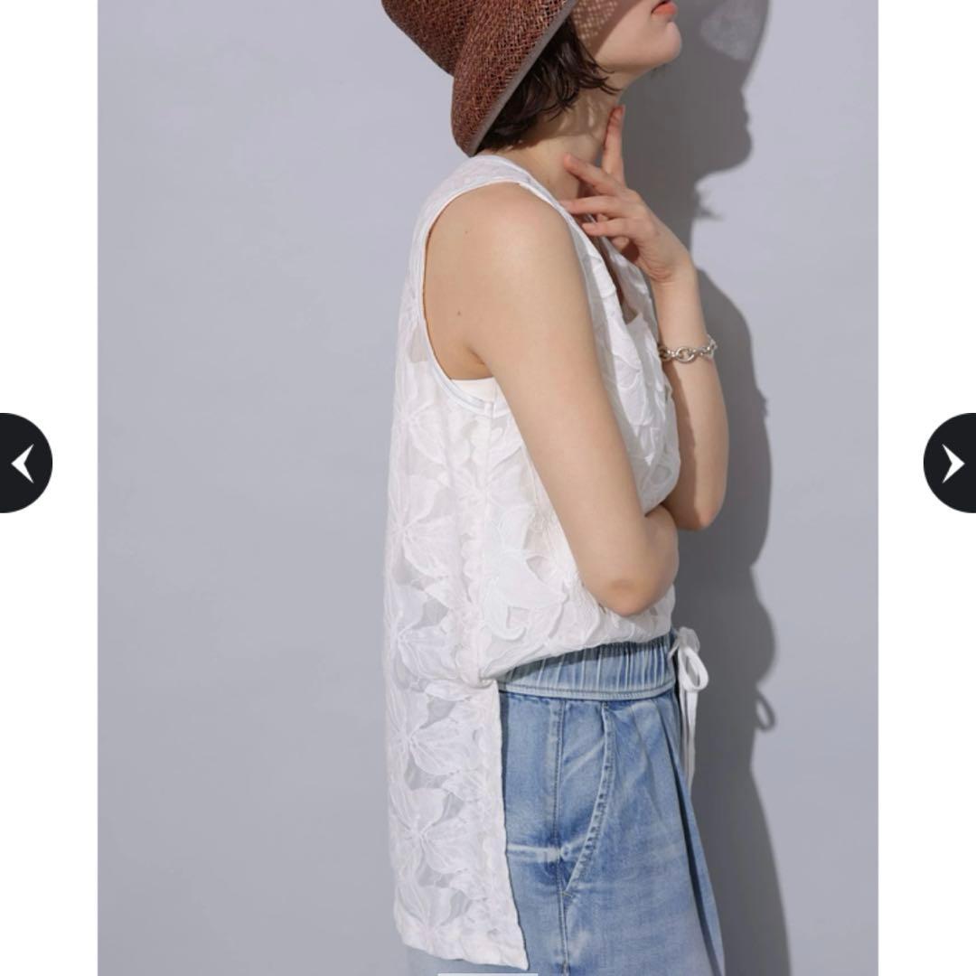 新品タグ付 Arpege story シアーレースタンク 白Sサイズ