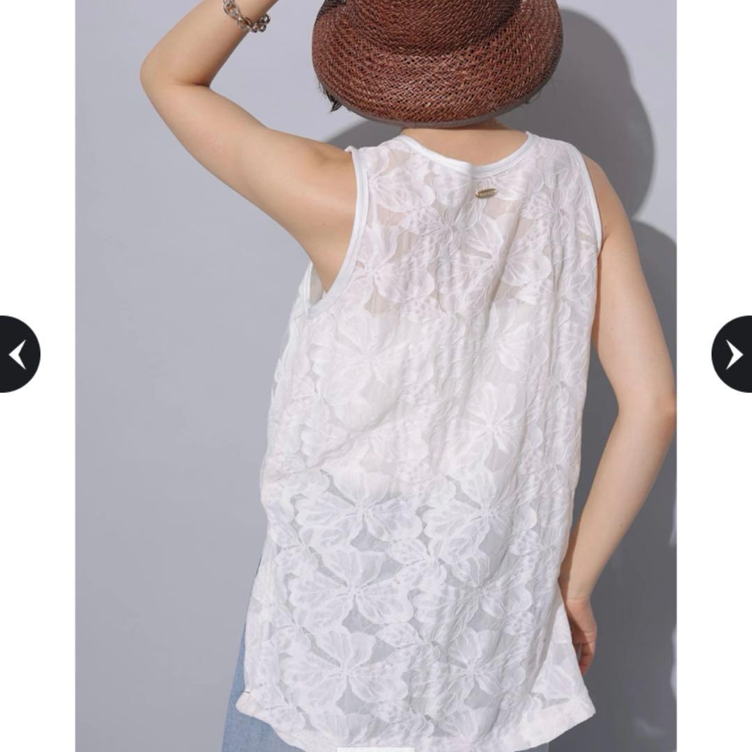 新品タグ付 Arpege story シアーレースタンク 白Sサイズ