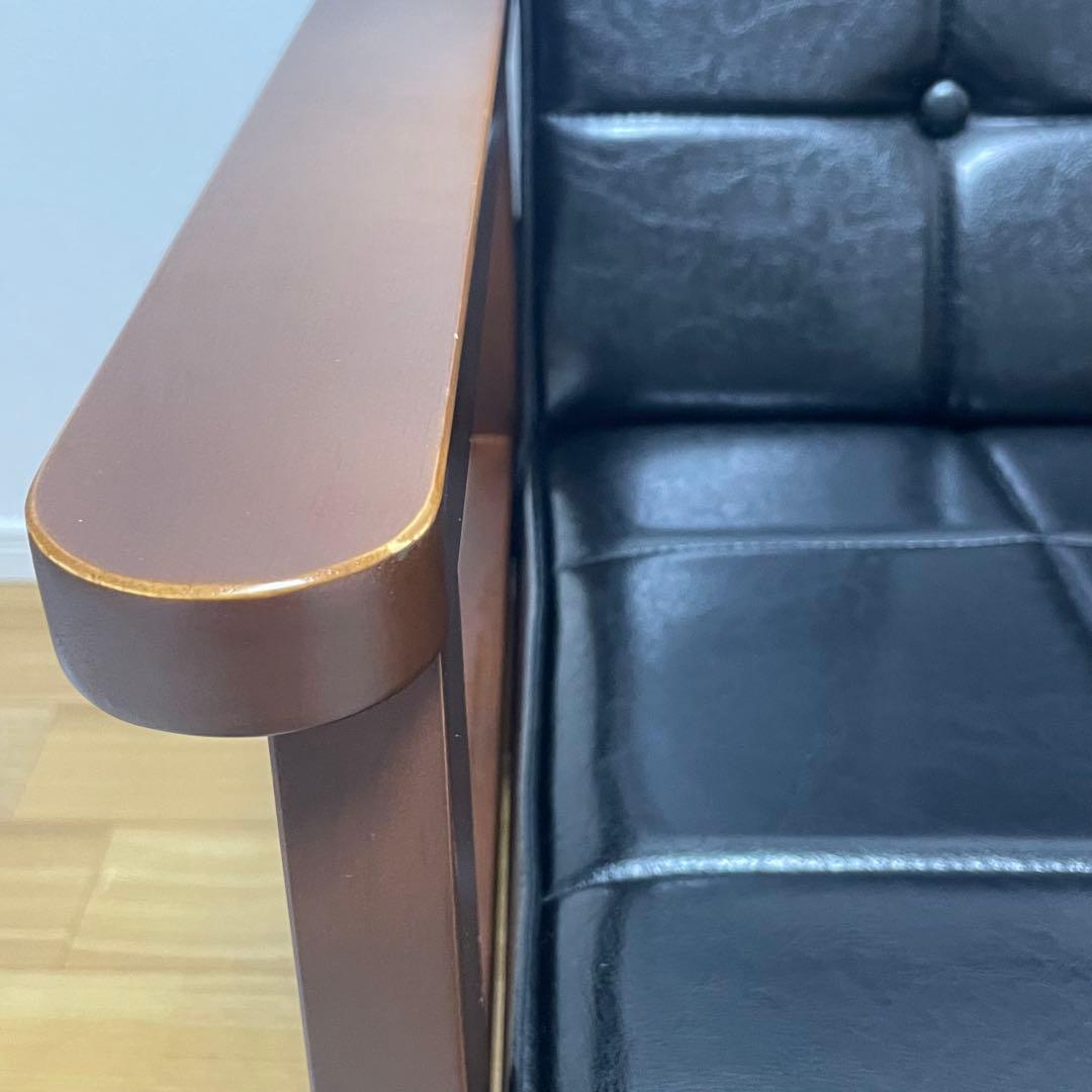 送料無料【合成皮革 2人掛けソファー】肘掛け付き