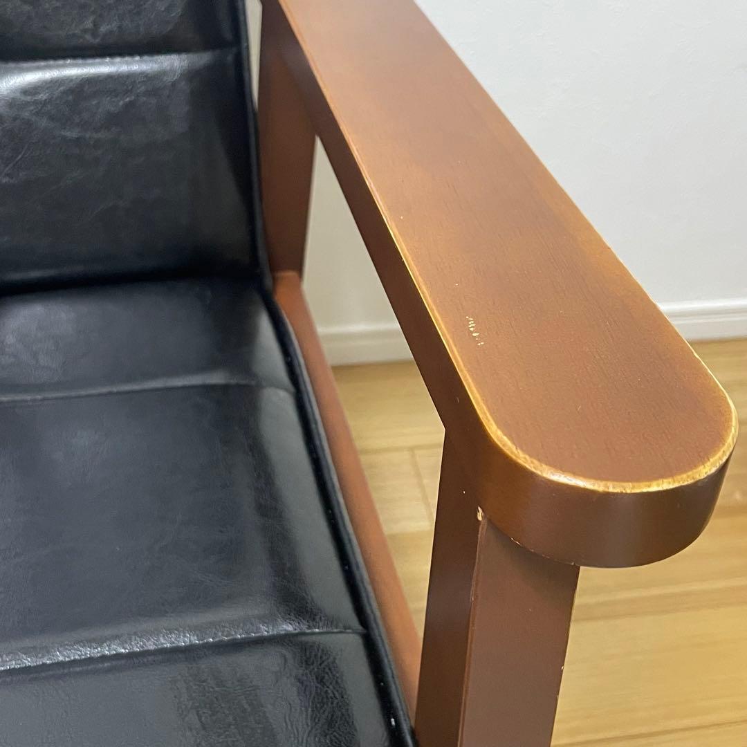 送料無料【合成皮革 2人掛けソファー】肘掛け付き