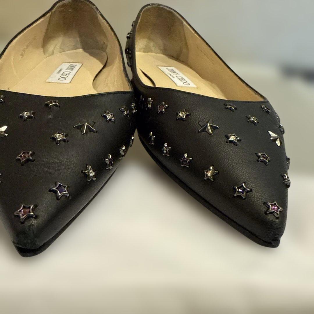 JIMMY CHOO スタースタッズ　フラットシューズ