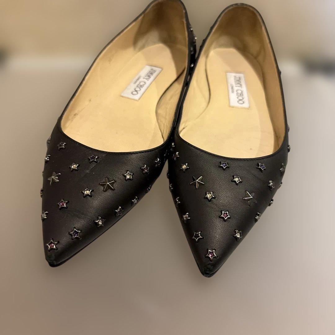 JIMMY CHOO スタースタッズ　フラットシューズ
