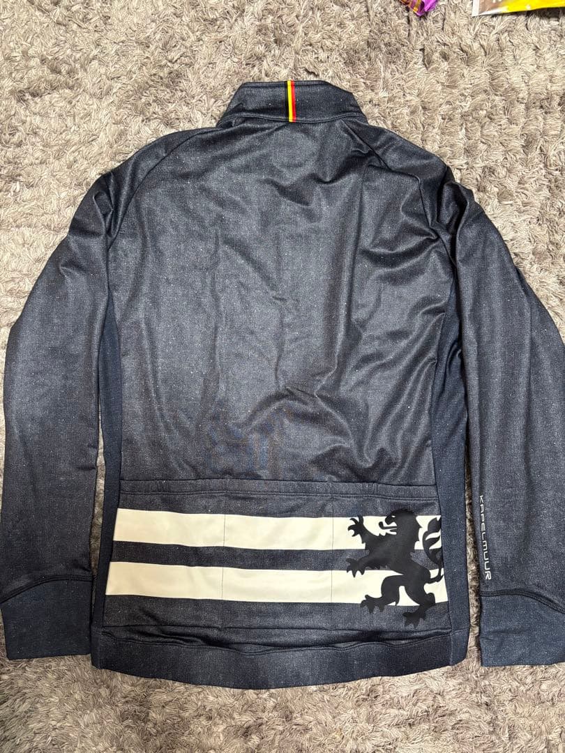 カペルミュール　裏起毛ジャケット　デニムプリント　Lサイズ