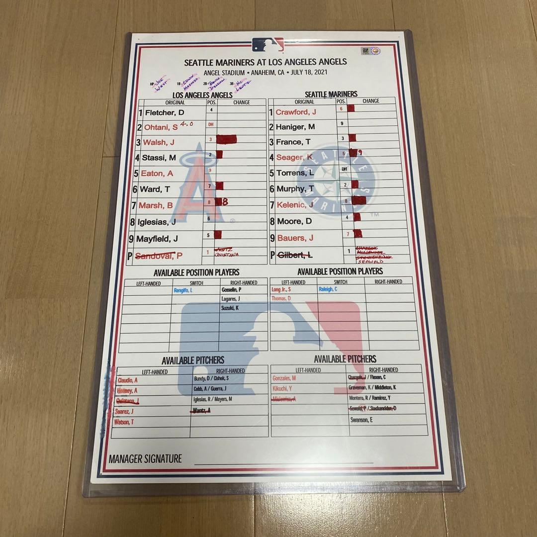 No.1【激レア】実使用品　大谷翔平　ラインナップカード　34号HR MVP