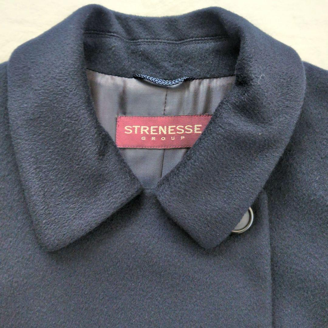 STRENESSE ストラネス カシミヤ100％ ロングコート ネイビー 美品