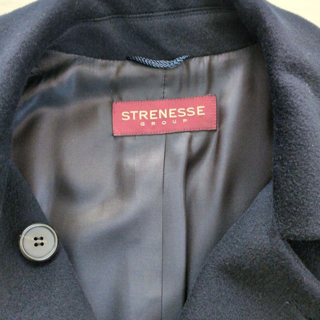STRENESSE ストラネス カシミヤ100％ ロングコート ネイビー 美品