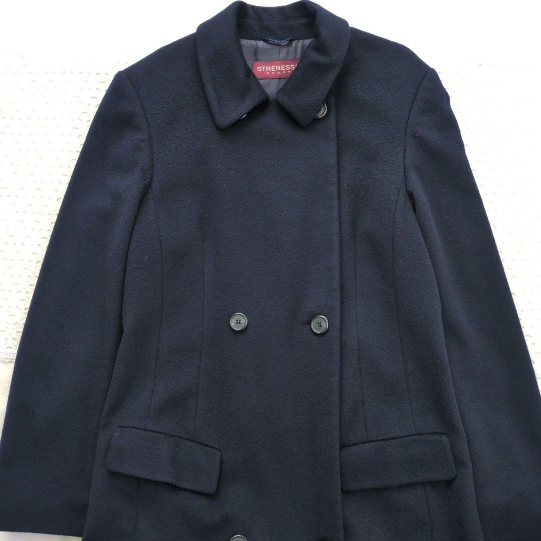 STRENESSE ストラネス カシミヤ100％ ロングコート ネイビー 美品