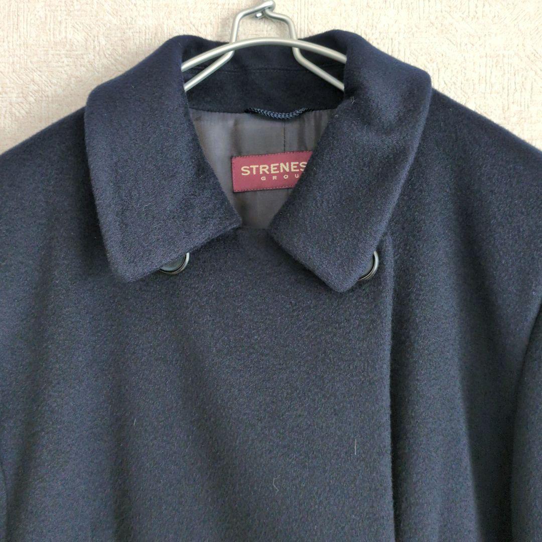 STRENESSE ストラネス カシミヤ100％ ロングコート ネイビー 美品