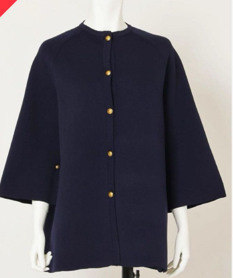 O wau no オアーノ ケープカーディガン　 MLサイズ　ネイビー