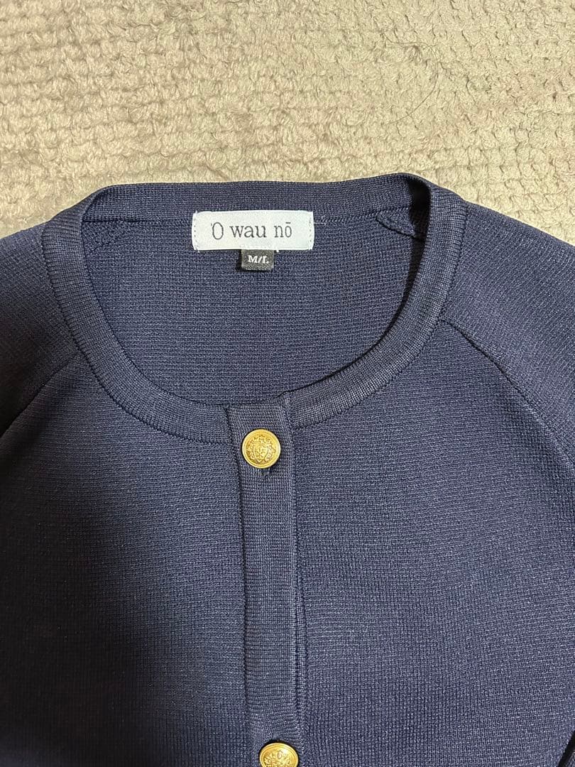 O wau no オアーノ ケープカーディガン　 MLサイズ　ネイビー