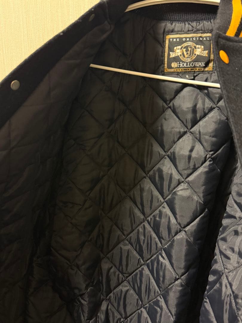 Holloway スタジャン Lサイズ ネイビー/イエロー