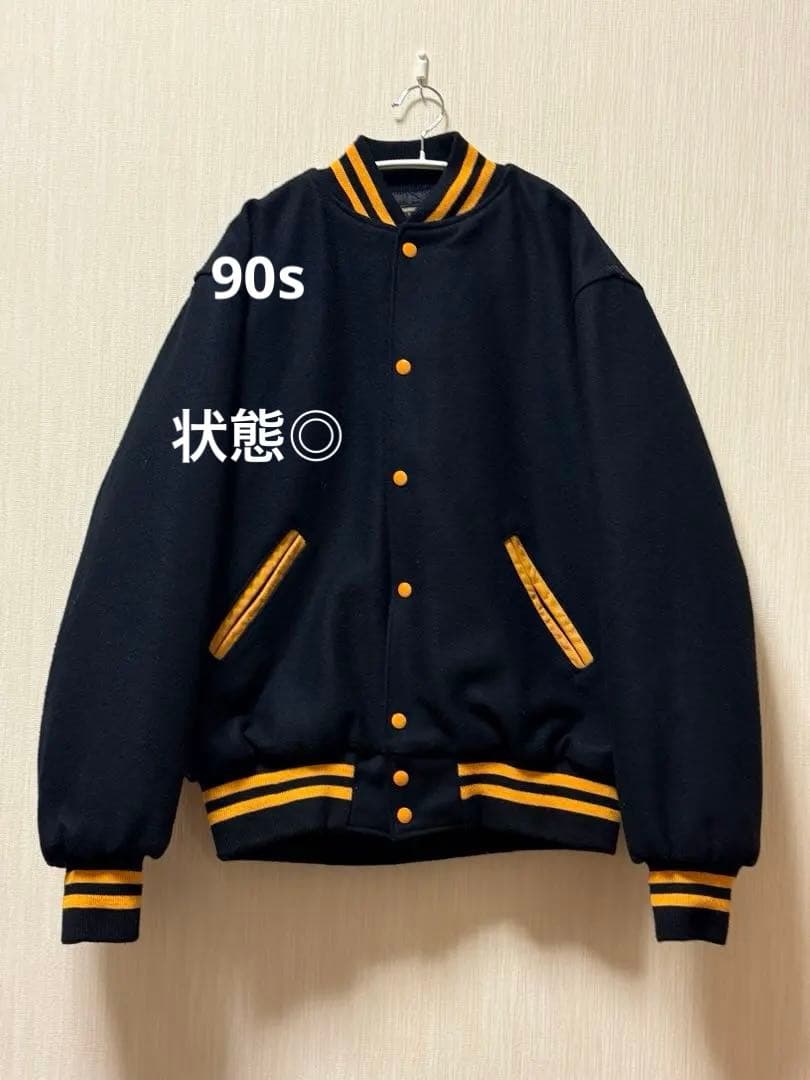 Holloway スタジャン Lサイズ ネイビー/イエロー