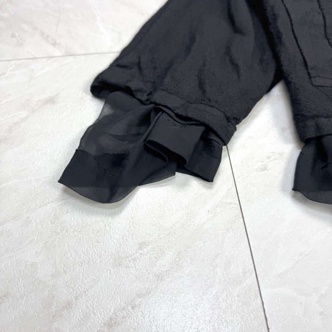 トリコ コムデギャルソン フリル ドッキング テーラード ジャケット 黒 S