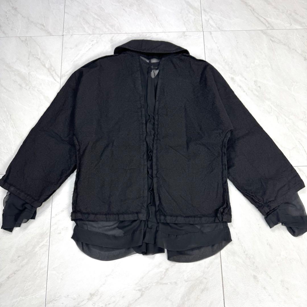 トリコ コムデギャルソン フリル ドッキング テーラード ジャケット 黒 S