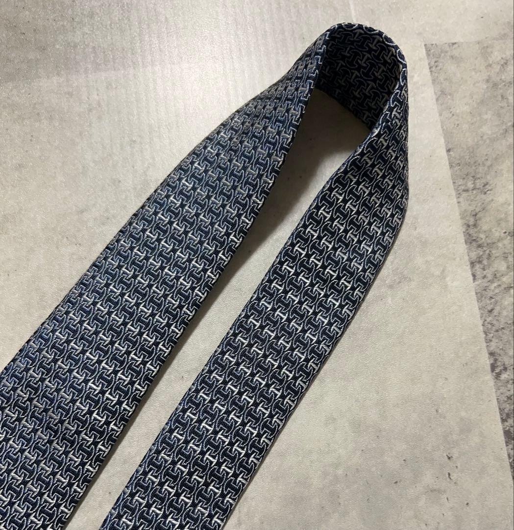 HERMES ネクタイ ハイブランド H柄ジャガード 光沢