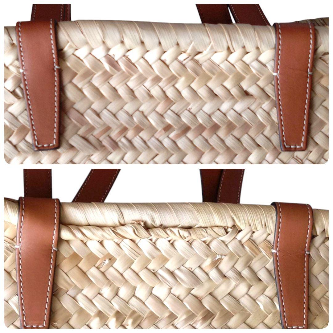 セリーヌ　カゴバッグ　ミディアム　ブラウン　トリオンフ(レザーのロゴパッチ)