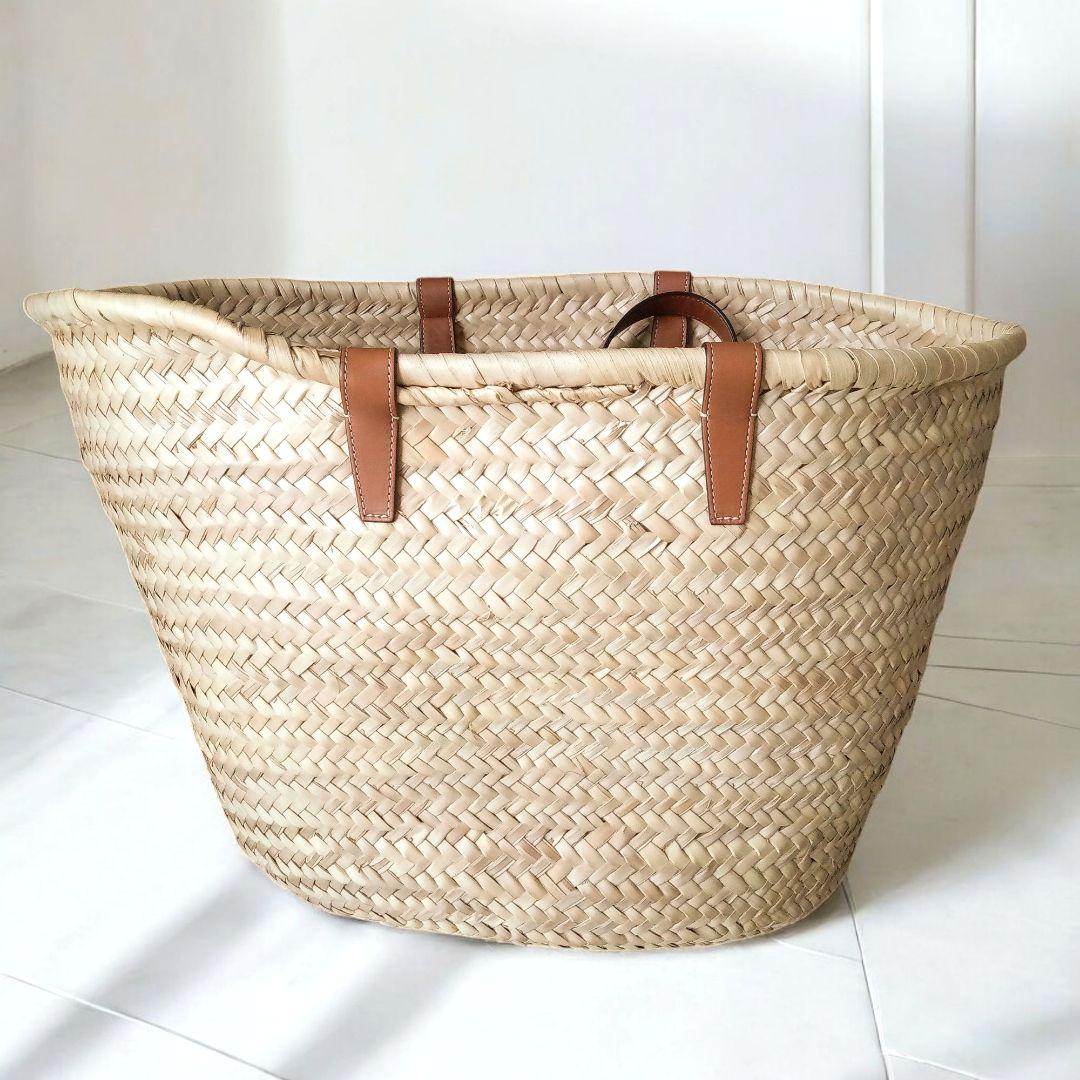 セリーヌ　カゴバッグ　ミディアム　ブラウン　トリオンフ(レザーのロゴパッチ)