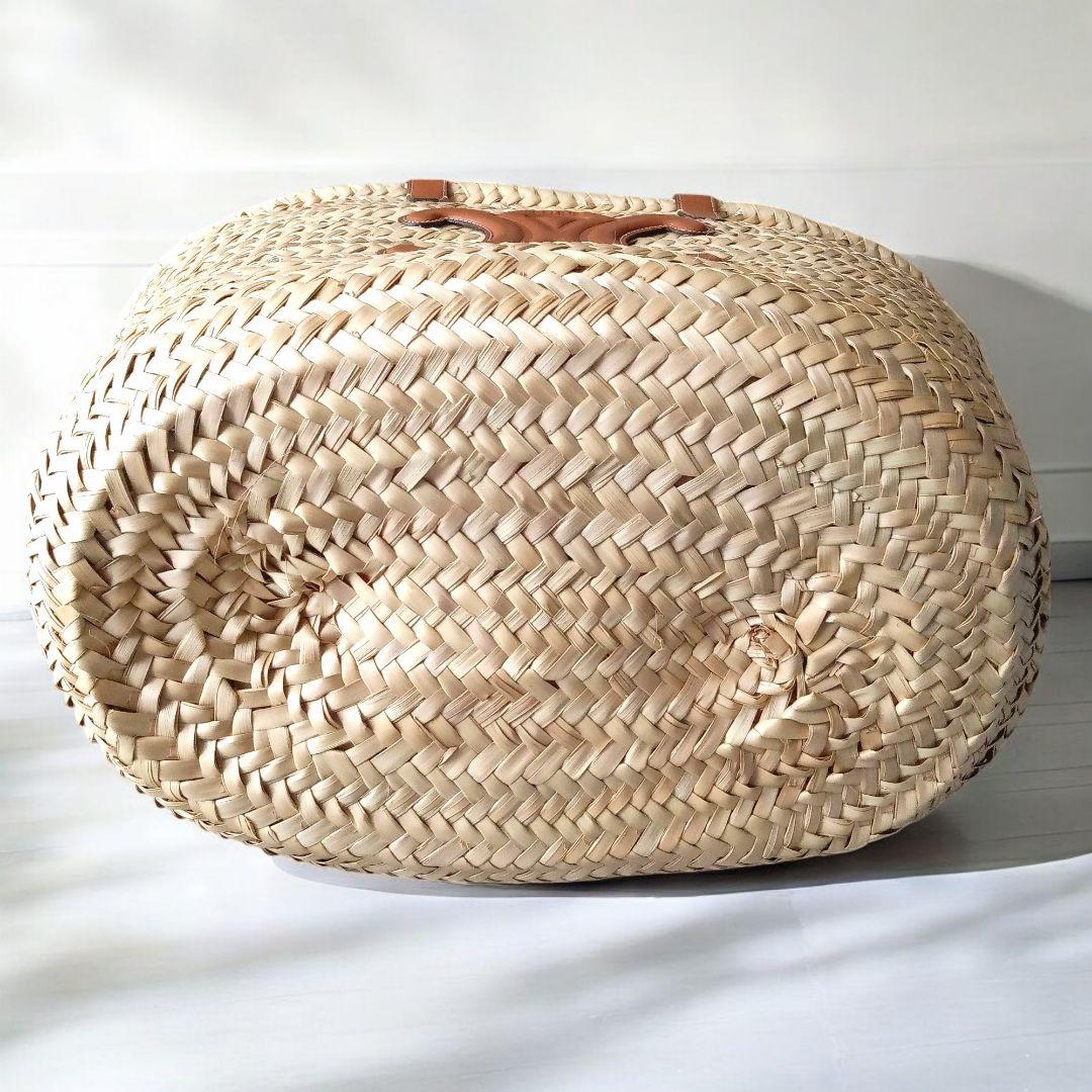 セリーヌ　カゴバッグ　ミディアム　ブラウン　トリオンフ(レザーのロゴパッチ)