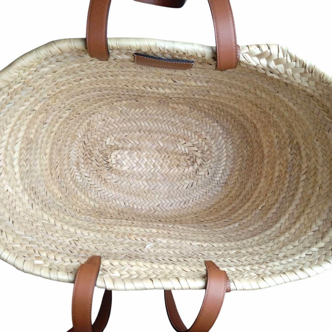 セリーヌ　カゴバッグ　ミディアム　ブラウン　トリオンフ(レザーのロゴパッチ)