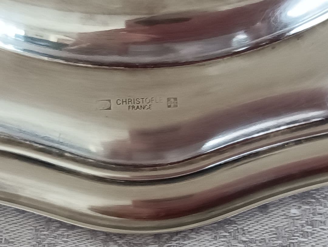 クリストフルシルバー花型22cmプレート ２枚