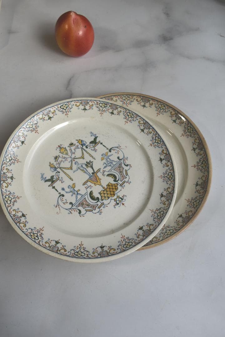 希少2枚組　パリ・オペラ窯　プレート平皿　フランスアンティーク