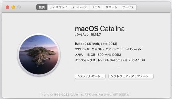 iMac 21.5インチ Late2013 16GB HDD1TB 動作確認済