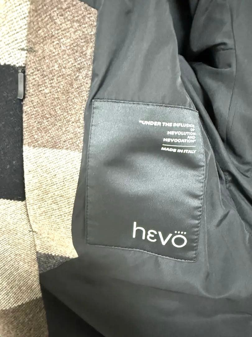 【希少•極美品】 hevo イーヴォ チェック ロングコート サイズ44