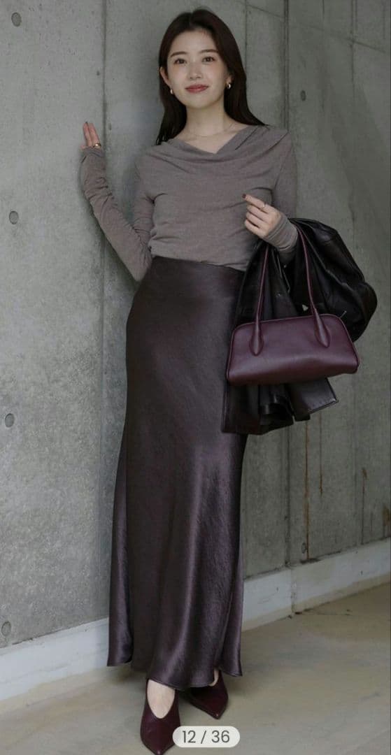 (新品タグ付き)anuans ギャザードレープカットトップス