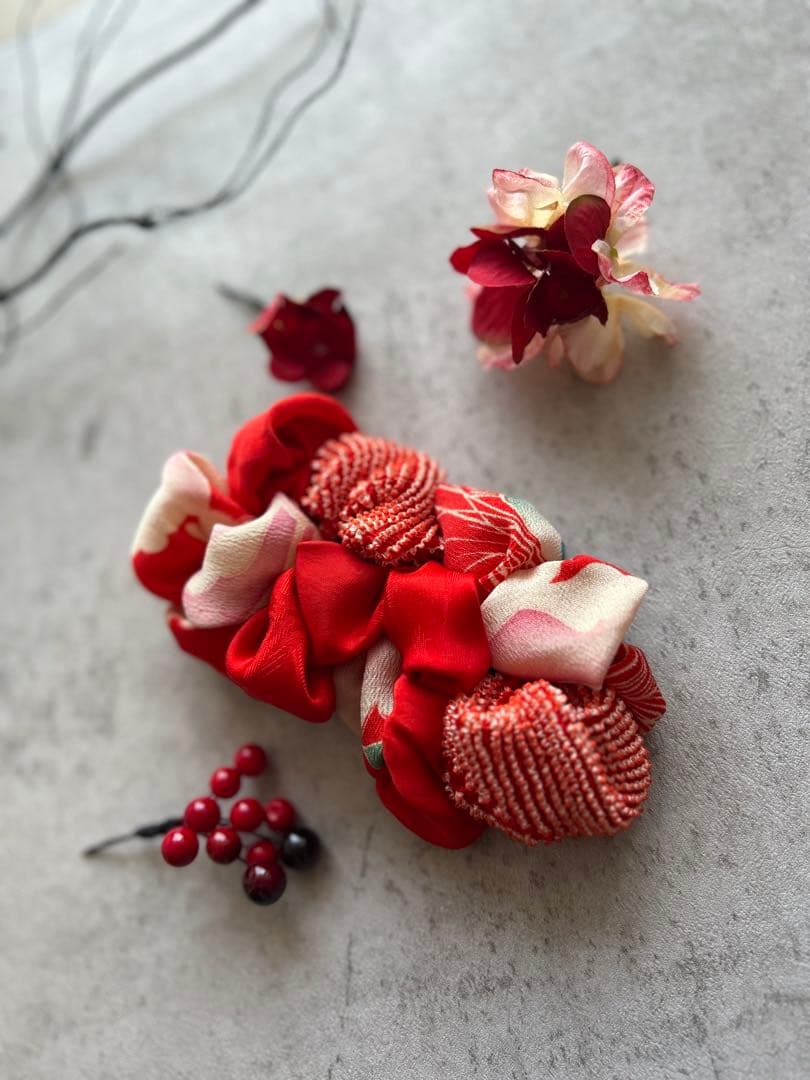 N*u様 七五三　七五三髪飾り　ヘッドドレス　着物髪飾り　リメイク髪飾り　024