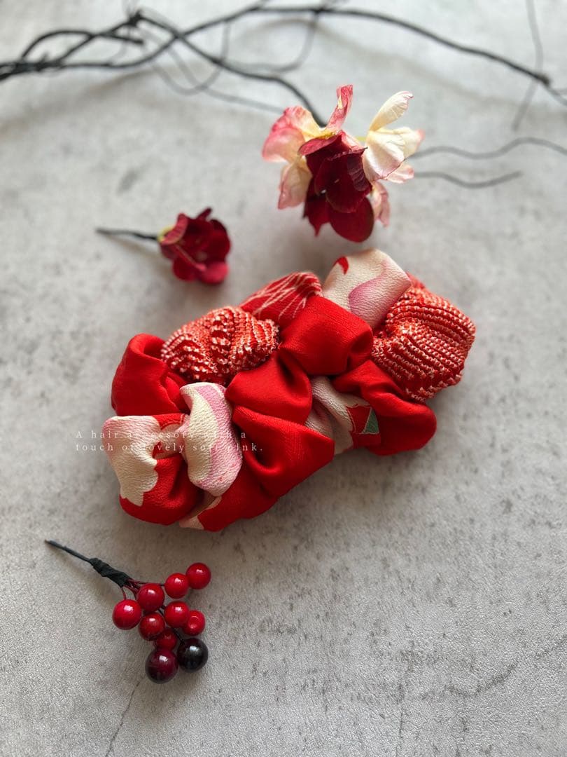 N*u様 七五三　七五三髪飾り　ヘッドドレス　着物髪飾り　リメイク髪飾り　024