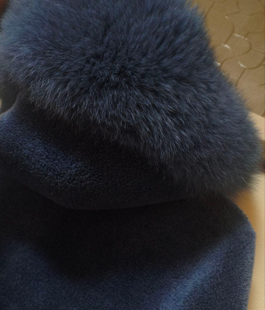 RAREEKA フード付きダークブルーコート