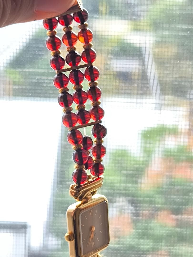 AMBER 琥珀 アンバー ビーズ 腕時計