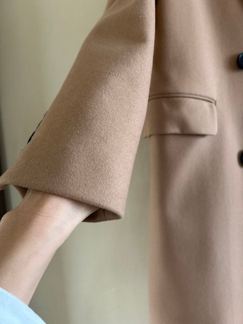 na＊ 　Theory ベージュ ダブルブレスト チェスターコートカバー付