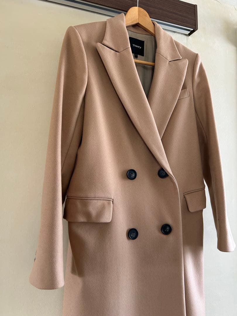 na＊ 　Theory ベージュ ダブルブレスト チェスターコートカバー付