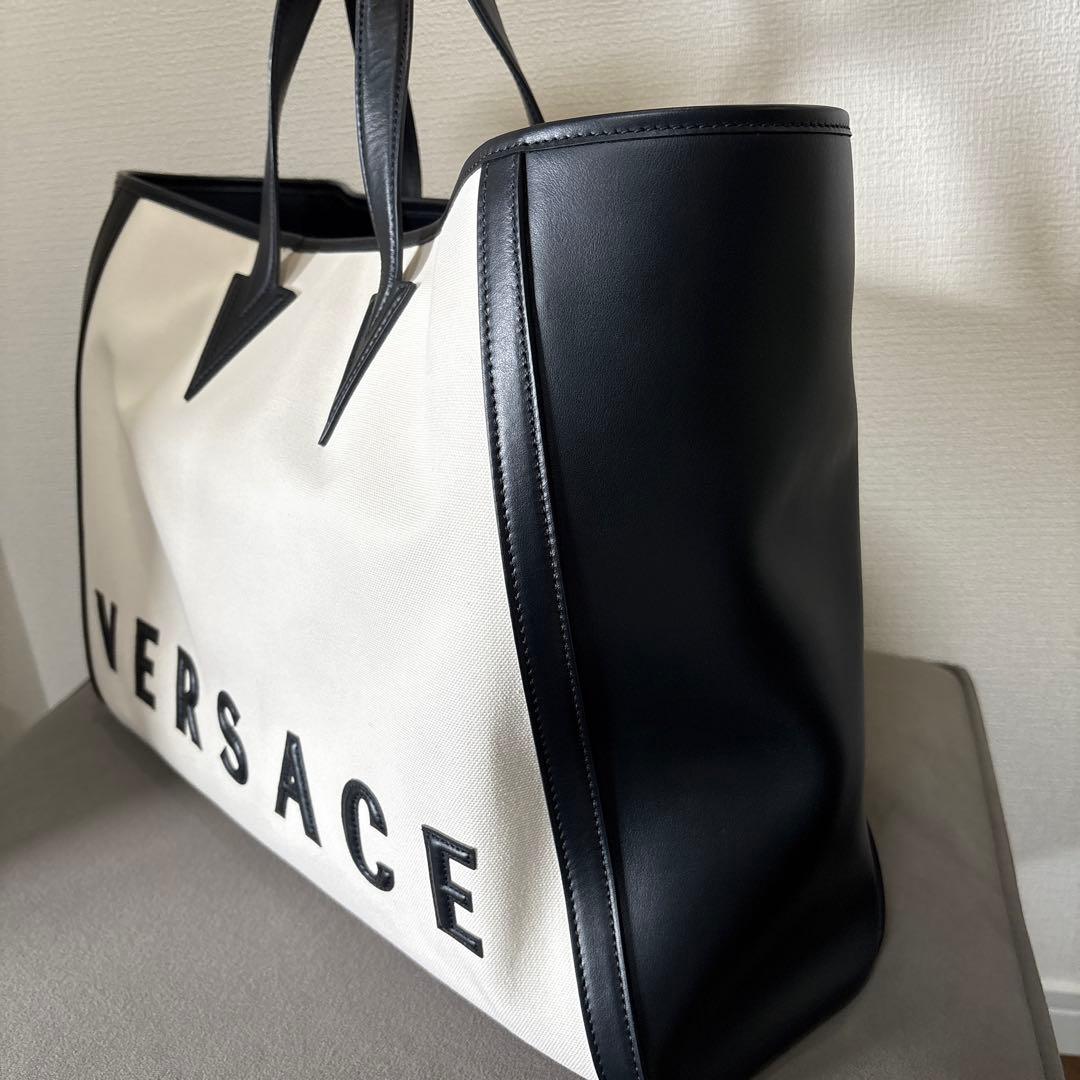 VERSACE トートバッグ ホワイト ブラック美品