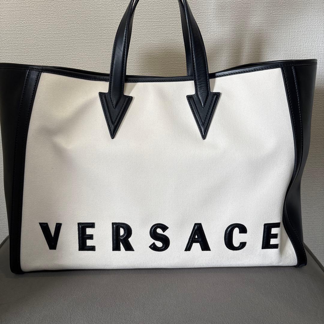 VERSACE トートバッグ ホワイト ブラック美品