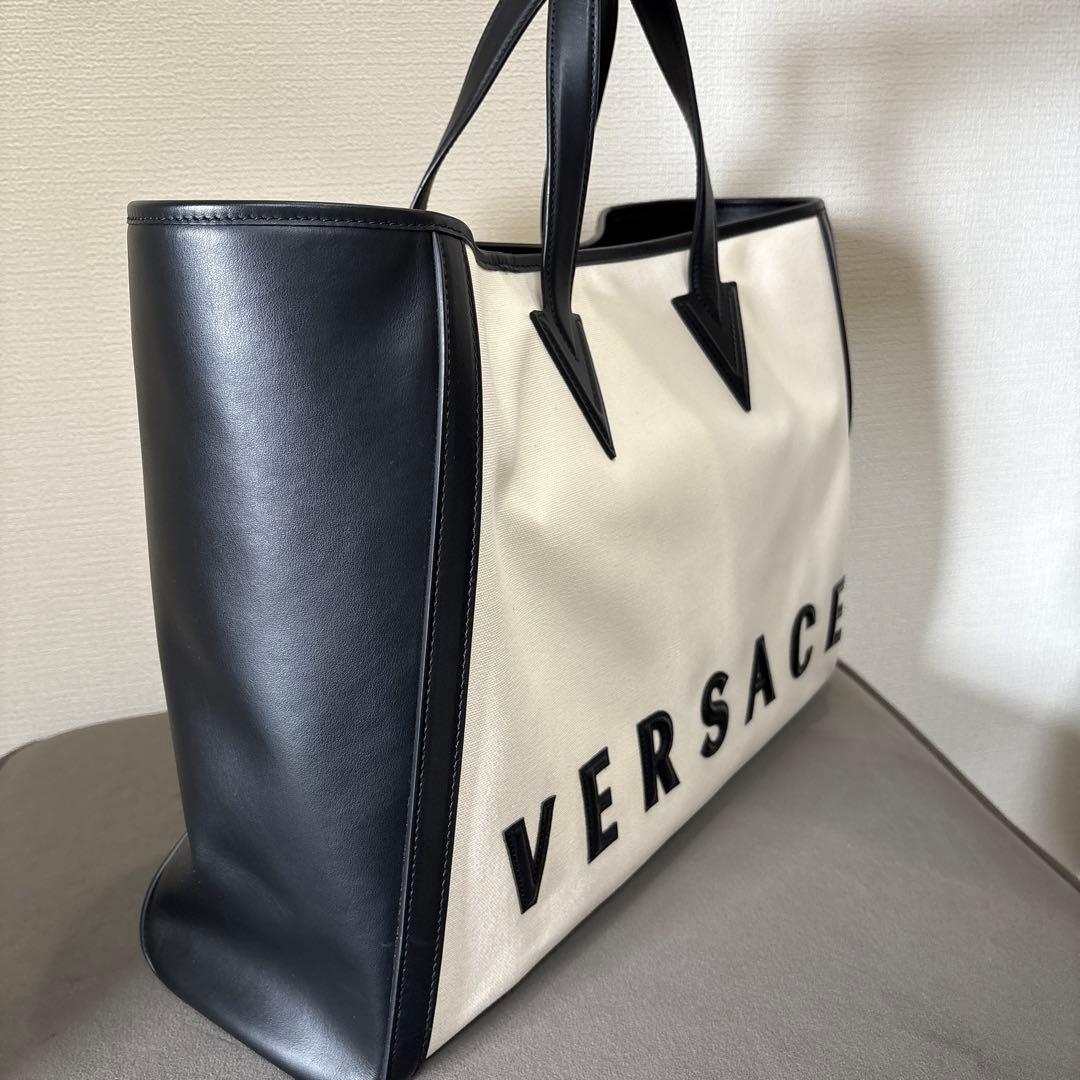 VERSACE トートバッグ ホワイト ブラック美品