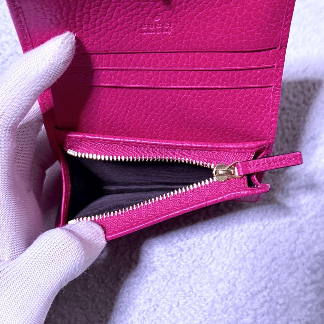 【未使用】GUCCI 折り財布 プチマーモント GG ゴールド金具 小銭入れ