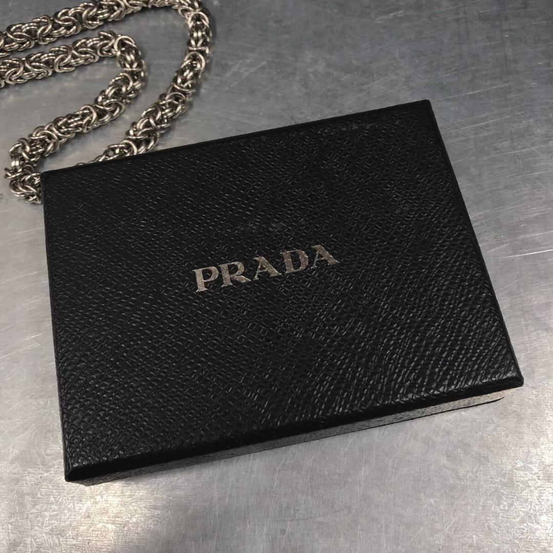 GQ2573◇PRADA : ウォレットチェーン◇シルバー色 プラダ