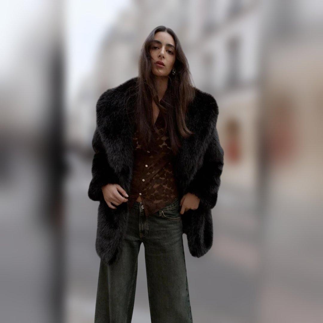 ZARA人気完売新作フェイクファーコートベルト付き新品未使用タグ付き