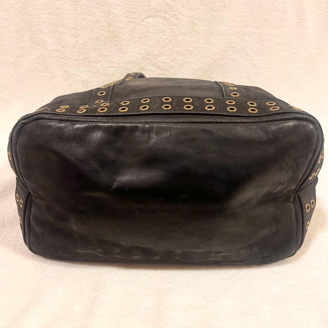 希少◆ ヴァネッサブリューノ オールレザー トート ハトメ パンチング A4