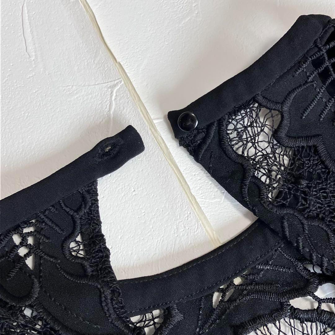 ラグナムーン リーフエンブロイダリー レース ワンピース ドレス 黒 マーメイド