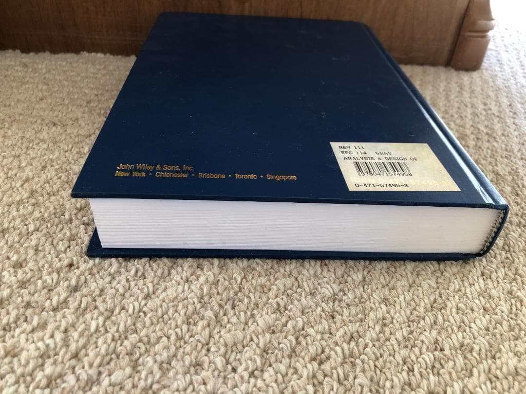 洋書 Analysis and Design of Analog Int. Circ.