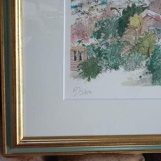 小田切　訓　リトグラフ　白い函館