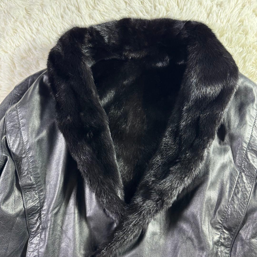 【極美品・希少】SAGA MINK リバーシブル レザージャケット ミンク 黒