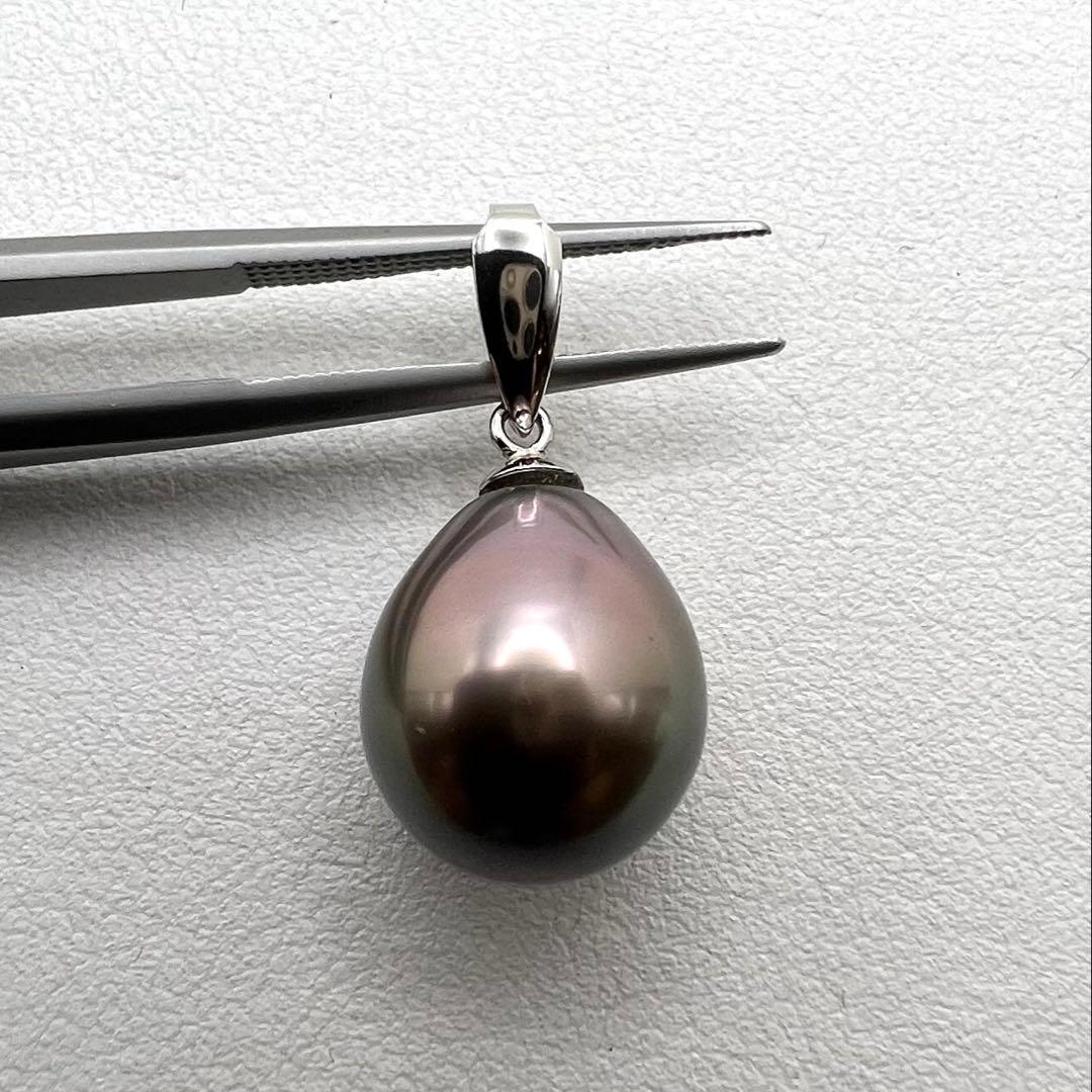 プラチナpt900 ペンダントトップ　黒蝶真珠バロック　約　13㎜×10.6㎜